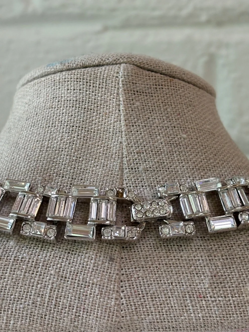 Vintage St. John Faux Diamond and Silver 18" Choker - Picture 3 of 7